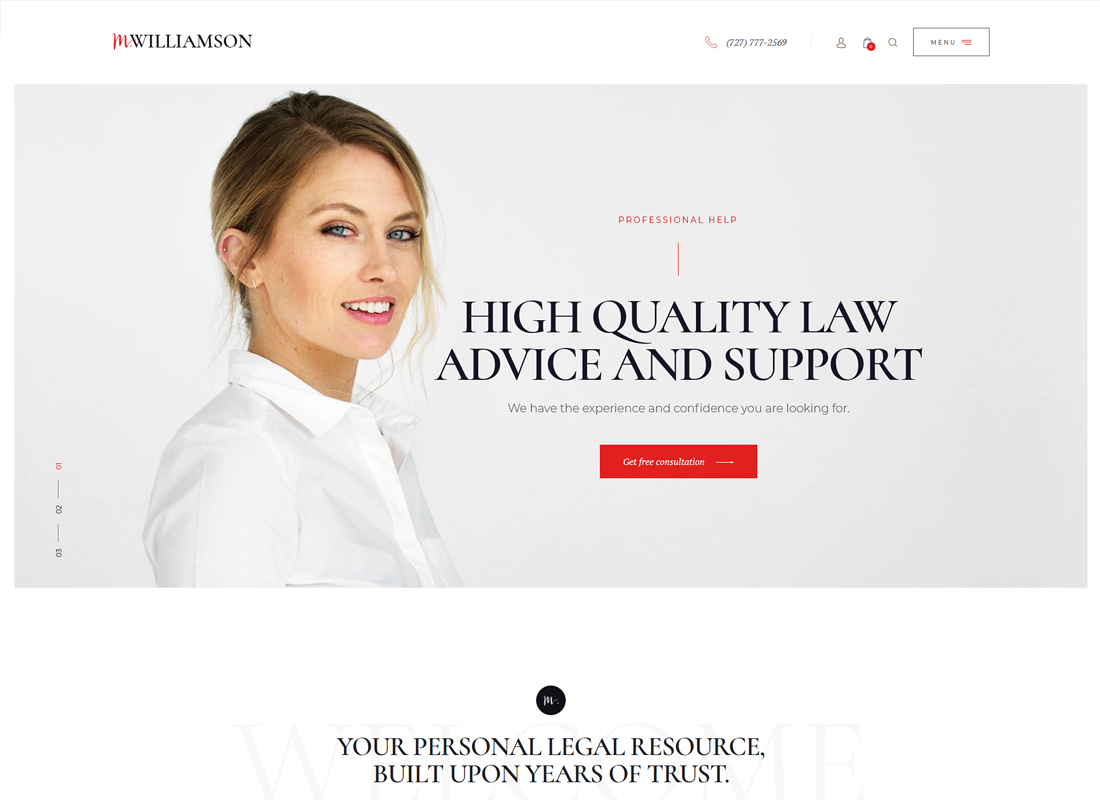 M.Williamson | Tema WordPress per avvocati e consulenti legali