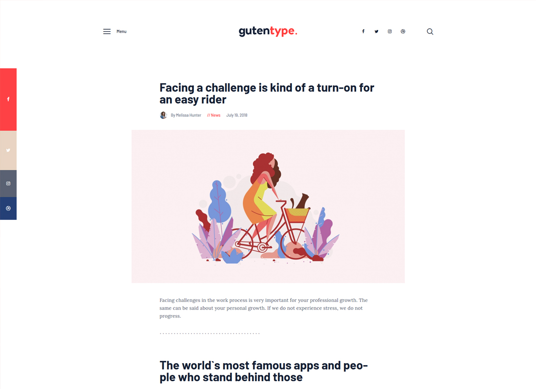 Gutentype | Tema WordPress 100% Gutenberg per blog moderno