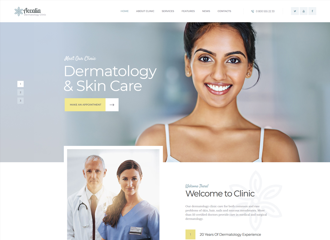 Accalia | Tema WordPress per la clinica dermatologica