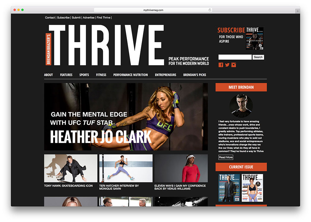 thrive-da-tema-scuro-sito web