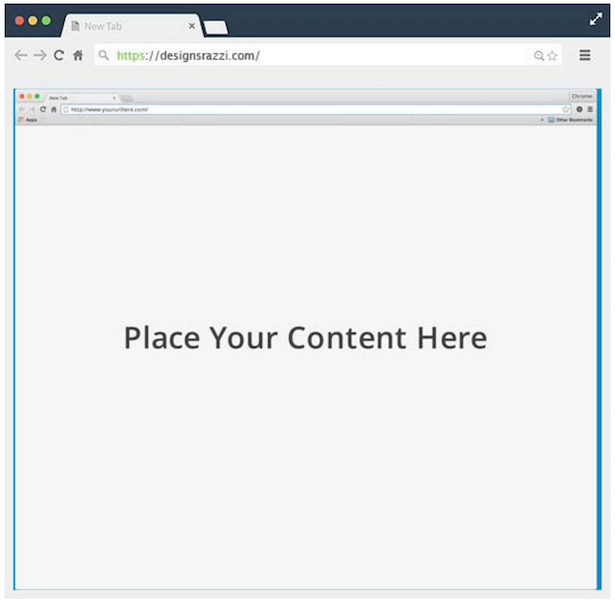Șablon de machetă PSD gratuit pentru browserul Chrome