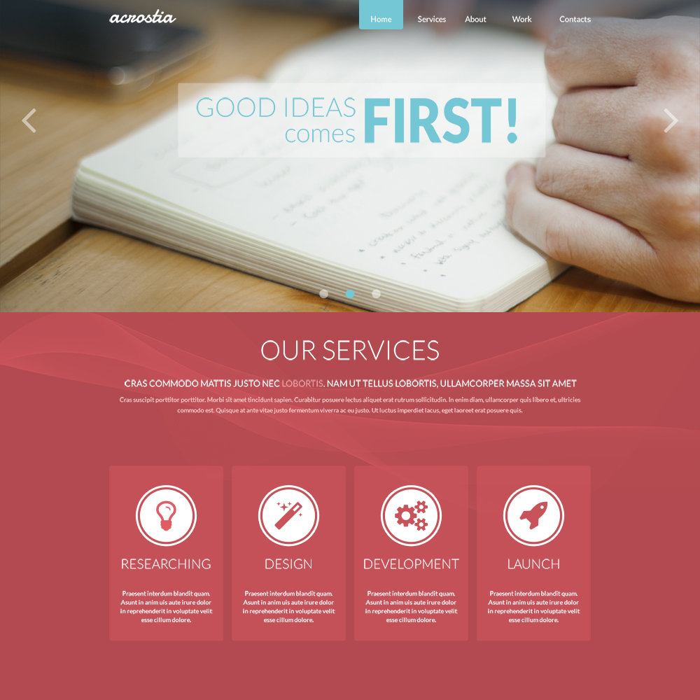 Template Satu Halaman PSD Gratis Acrostia