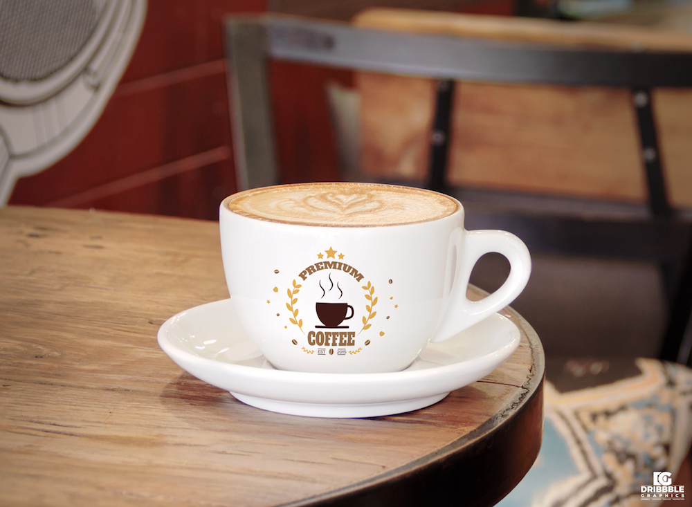 logo-ul gratuit de branding mașină de ceașcă de cafea psd