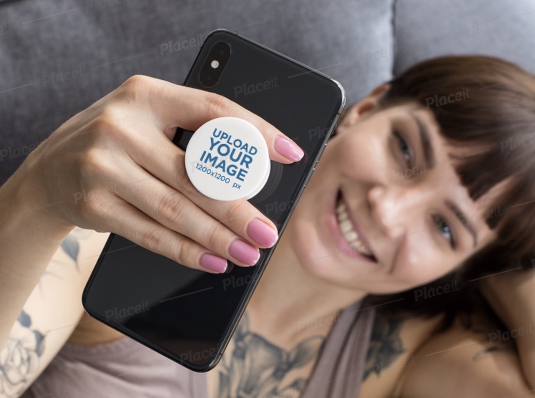 machetă cu logo popsocket