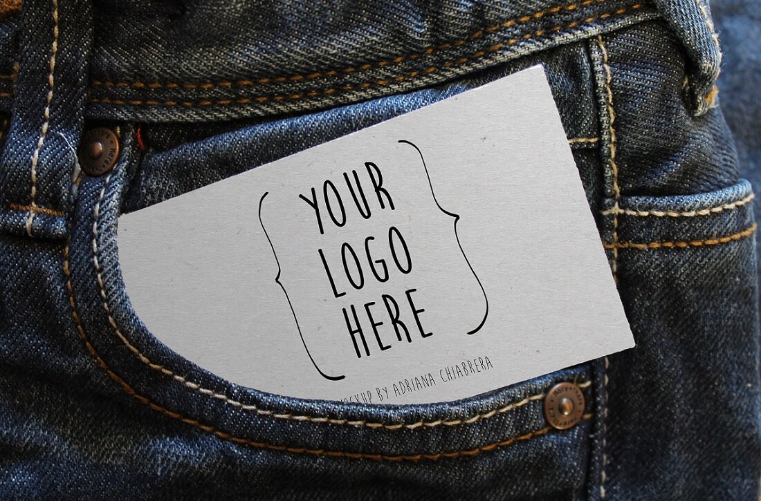 sheet out of jeans pocket mockup