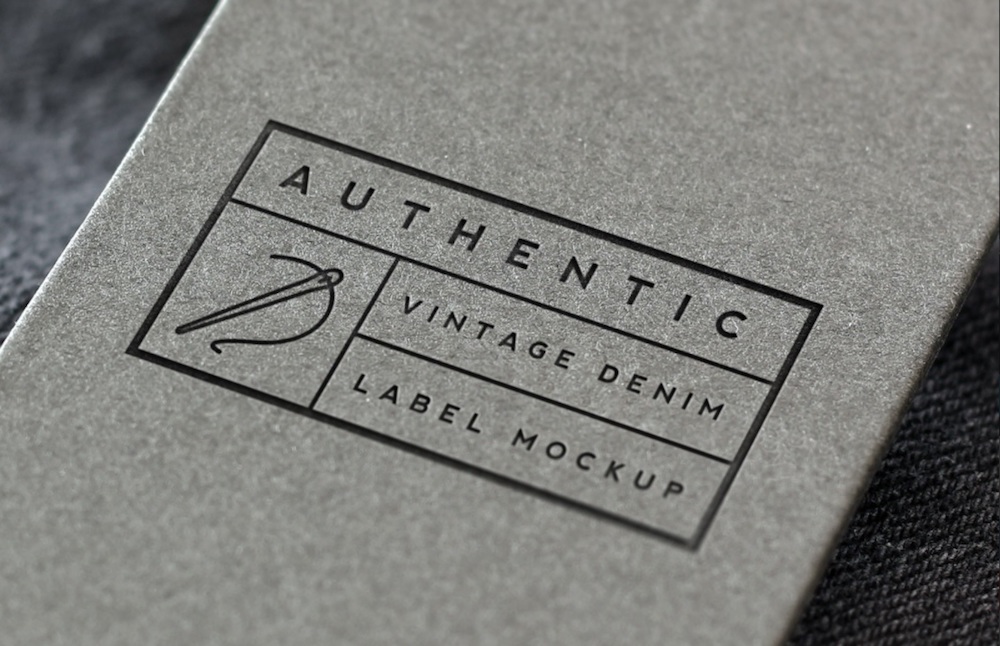 machetă logo vintage denim label
