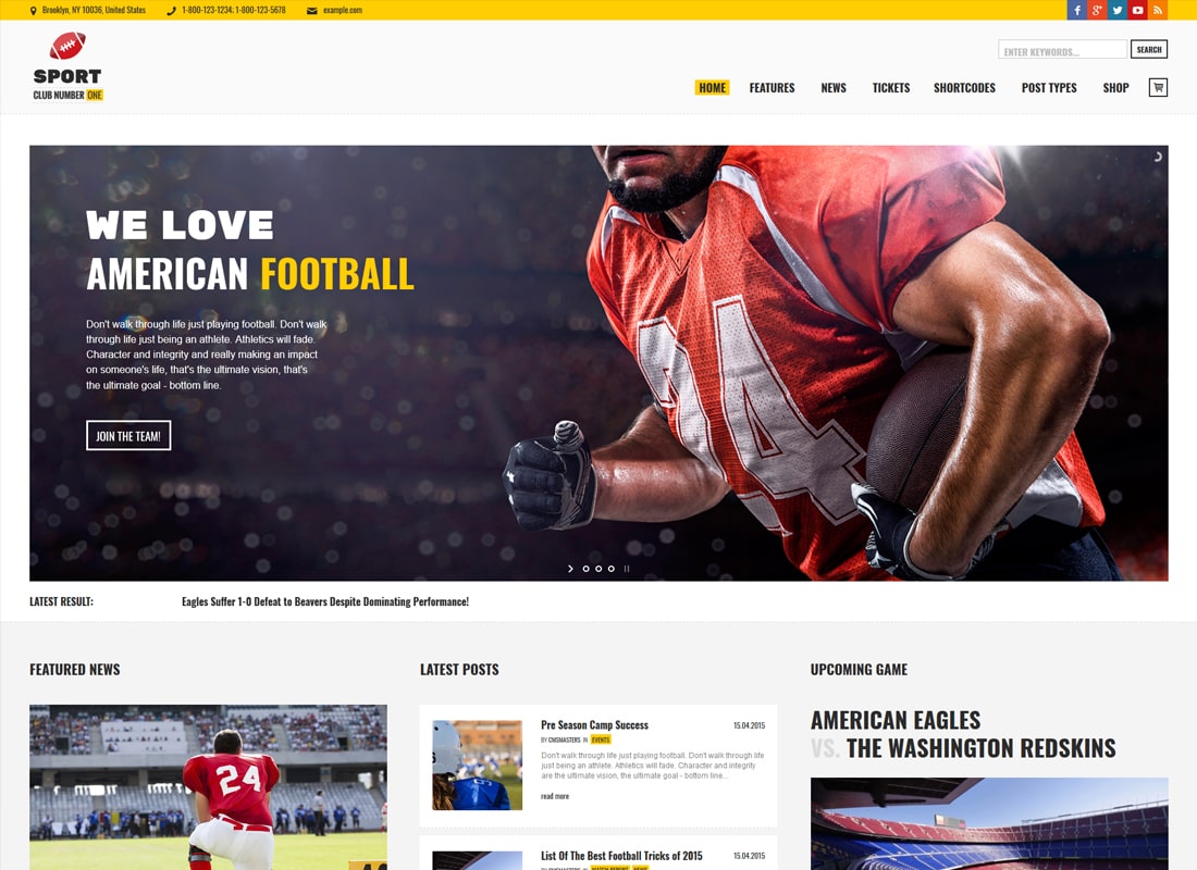 Club sportivo | Tema WordPress di calcio, calcio, notizie sportive