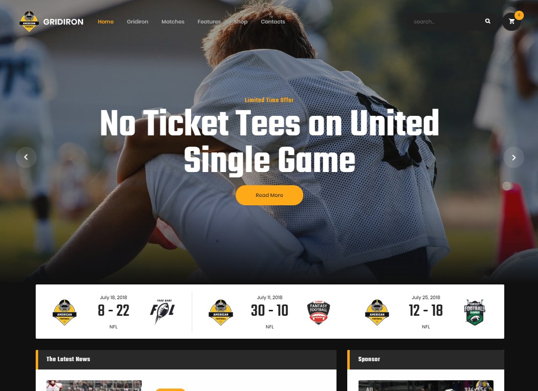 Gridiron | Tema WordPress per squadre di football americano e NFL