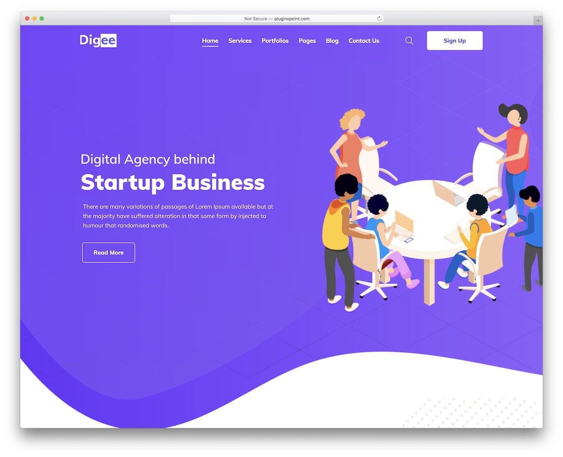 șablon site web de marketing digee