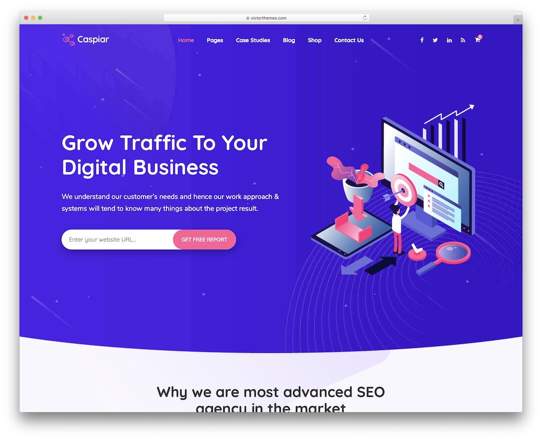șablon site web marketing caspiar