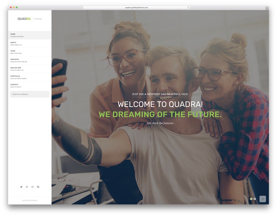 șablon site web de marketing quadra