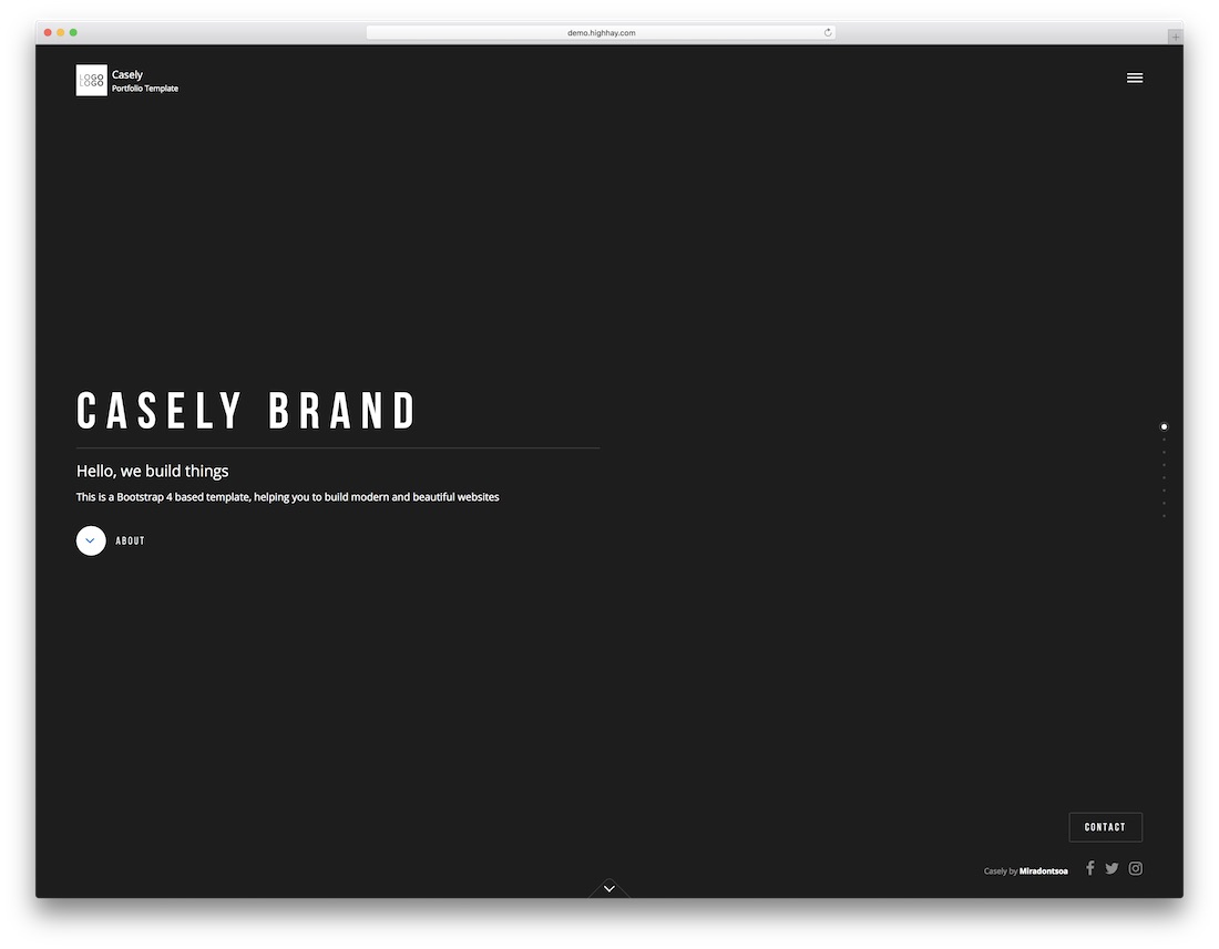 șablon de site-ul web de marketing casely