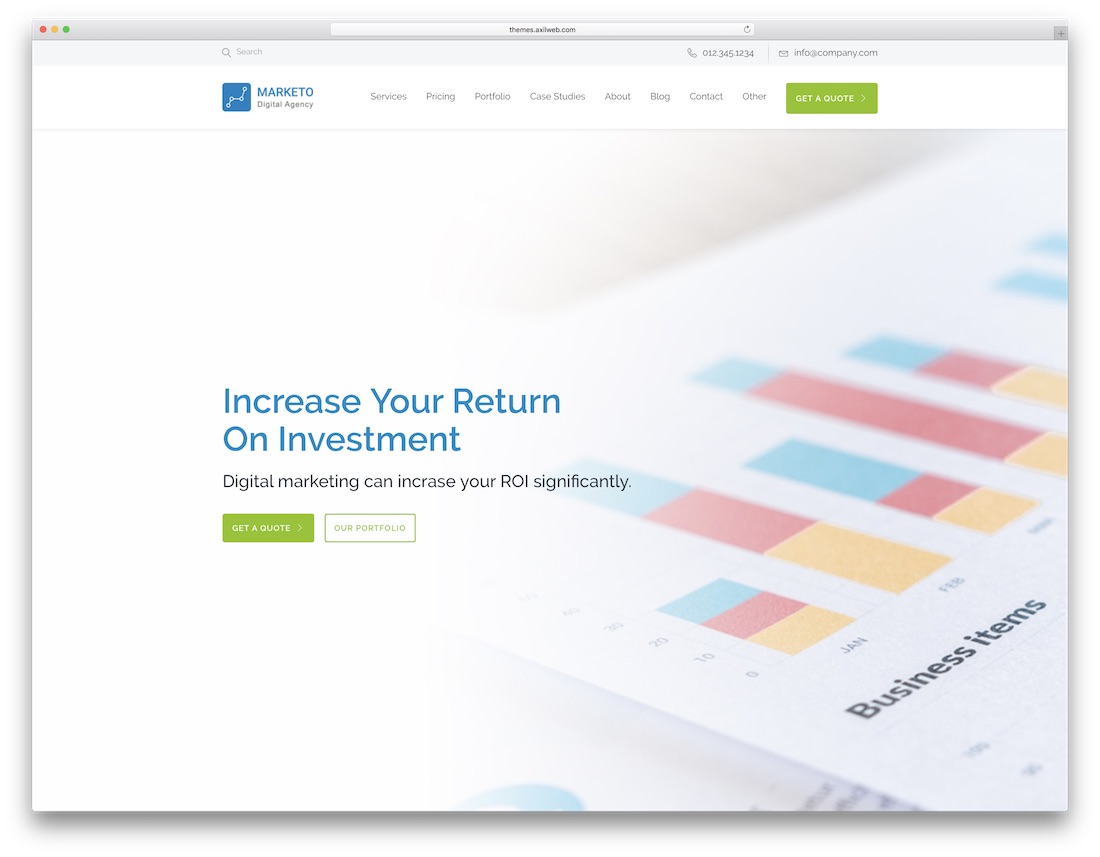 șablon de site web de marketing pentru agenții digitale