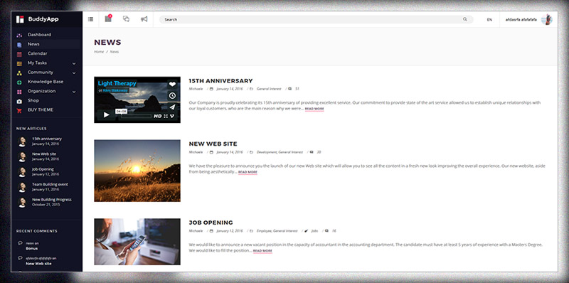 BuddyApp - Mobil İlk Topluluk WordPress teması