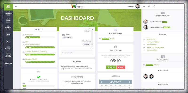 Woffice - Intranet/Extranet WordPress Teması