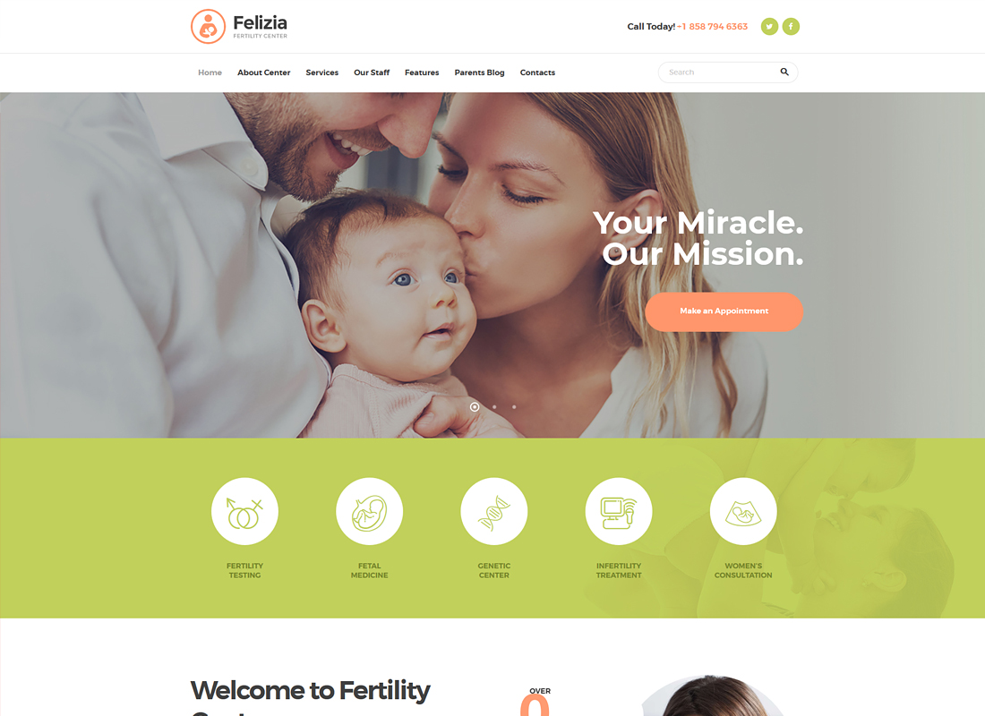 Felicja | Centrum płodności i medyczny motyw WordPress
