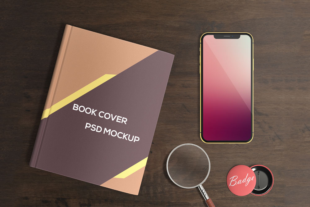 mașină pentru smartphone și copertă de carte