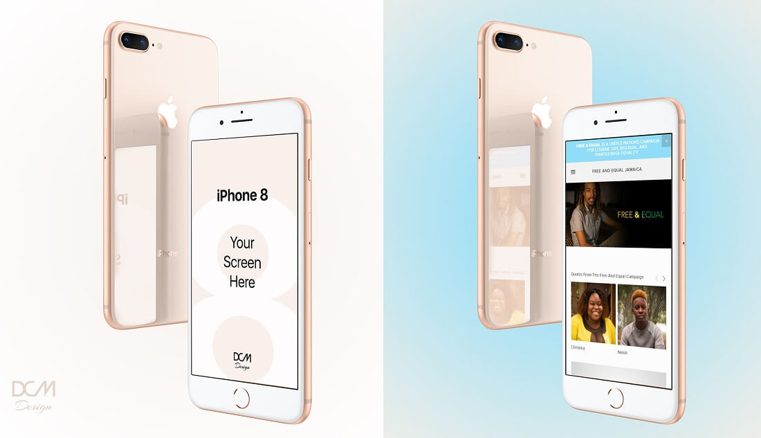 macheta de prezentare a ecranului pentru iPhone 8 plus