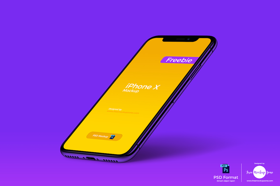 Free angle iPhone X Perspective Mockup