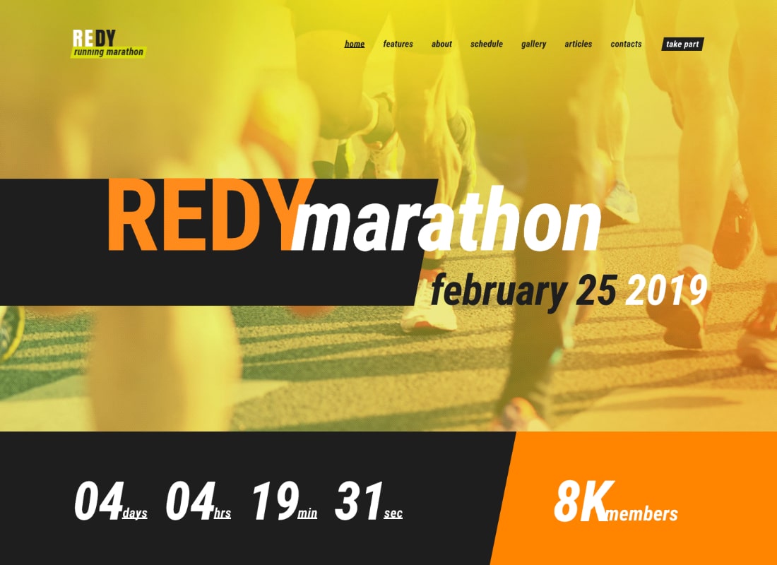 Redy | Tema WordPress pentru maraton și sport