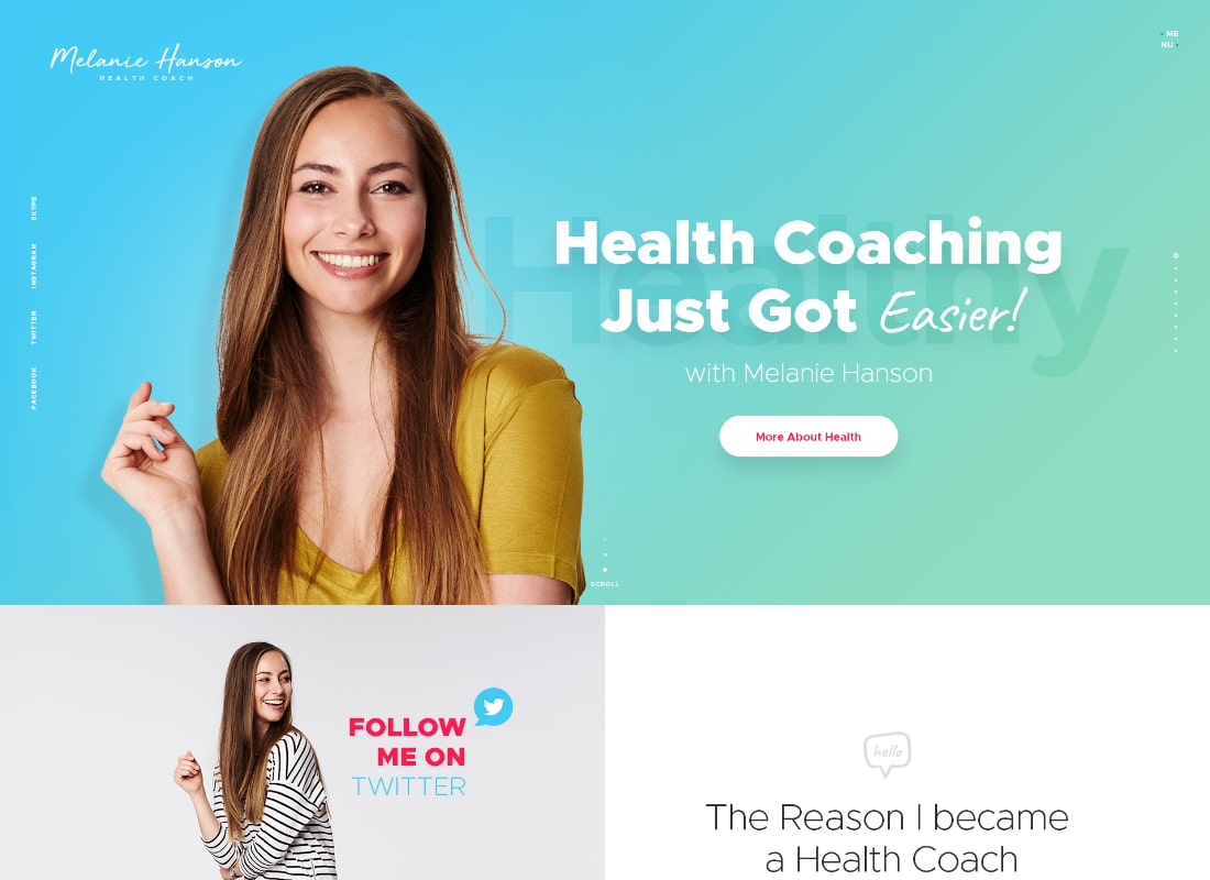 Melanie Hanson | Tema WordPress pentru revista Health Coach Blog & Lifestyle Magazine