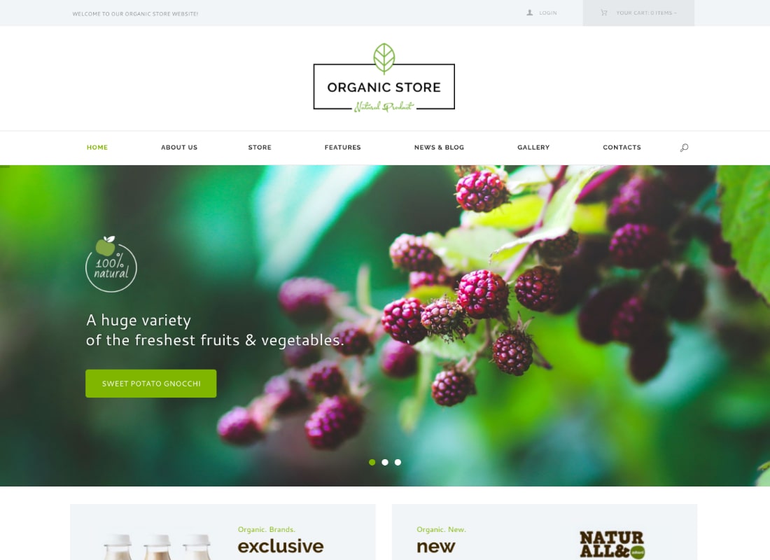 Magazin organic | Produse ecologice și produse ecologice Tema WordPress + RTL