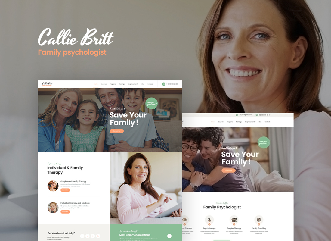 Callie Britt | Tema WordPress pentru consiliere familială