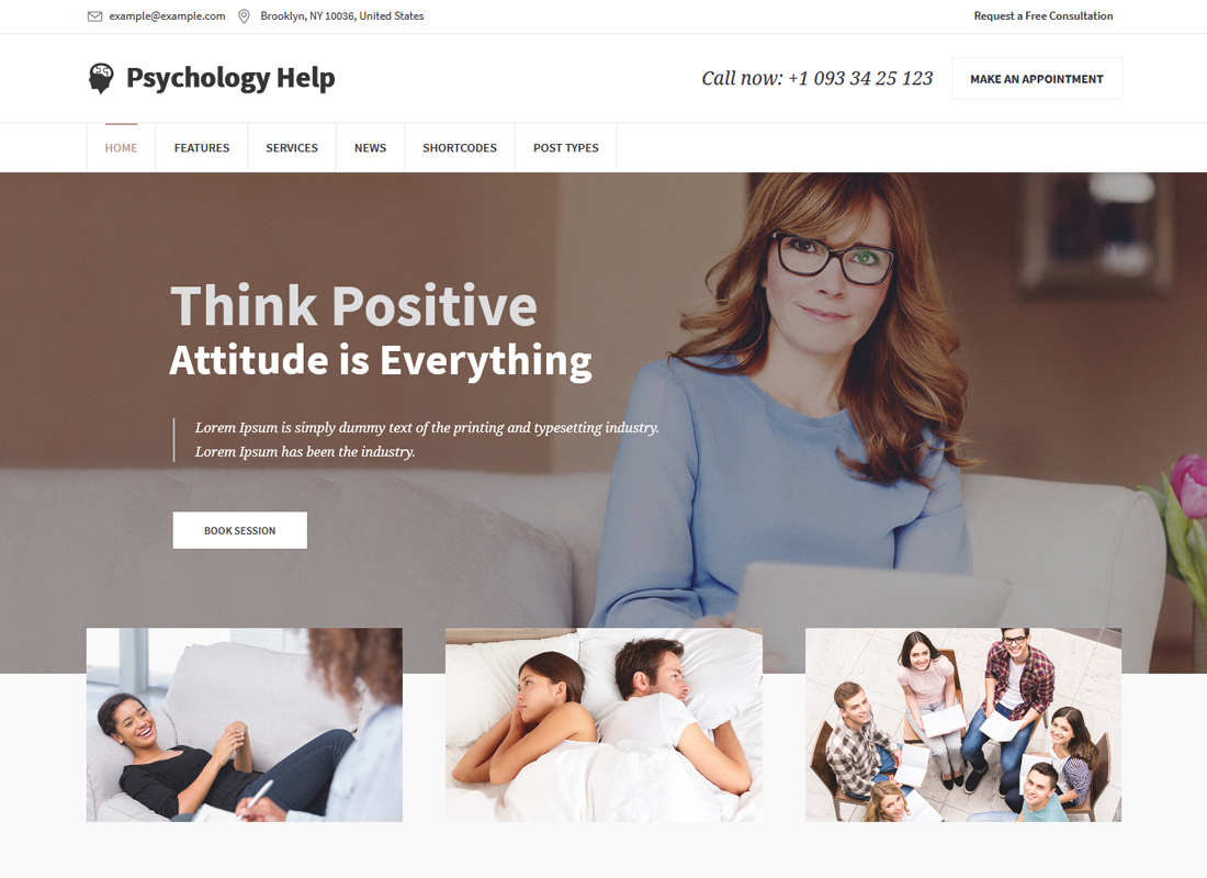 Psihologie Ajutor | Tema WordPress medicală pentru psiholog și terapie mentală