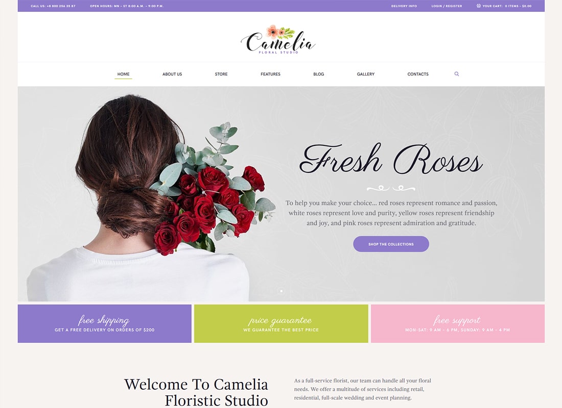 Camelia | Un Floral Studio Florist Tema de lux WordPress