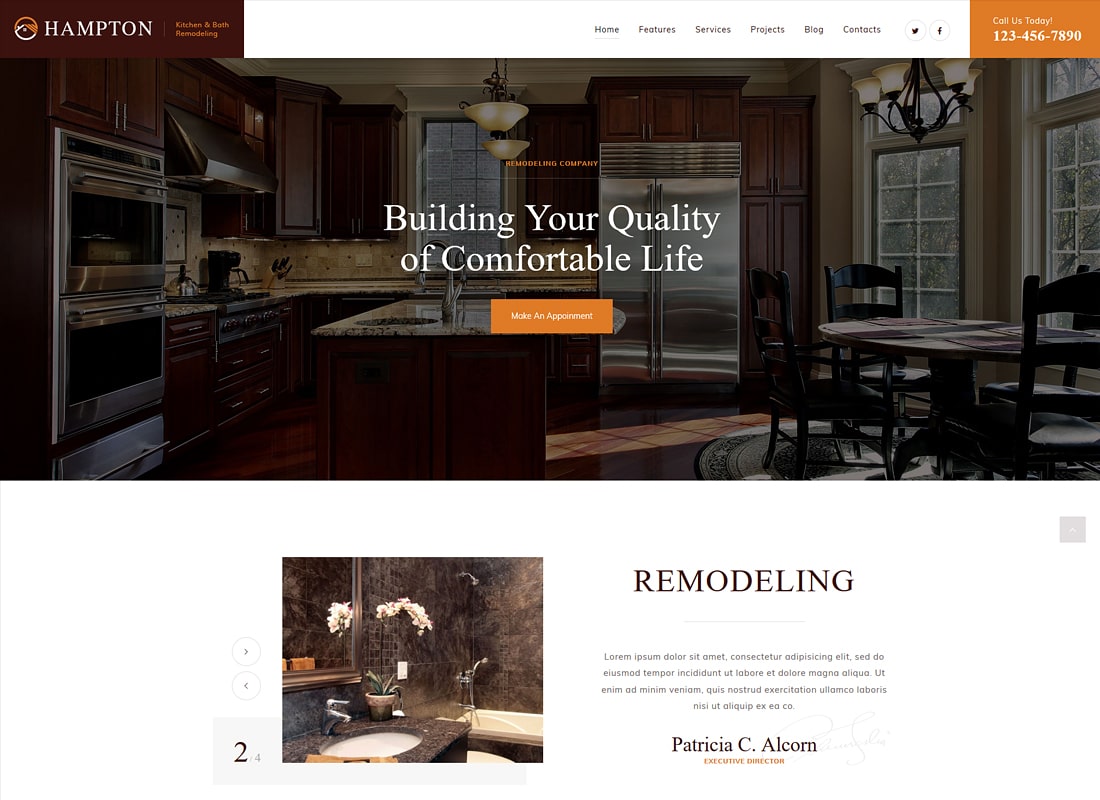 Hampton | Design de casă și renovare casă Tema WordPress de lux