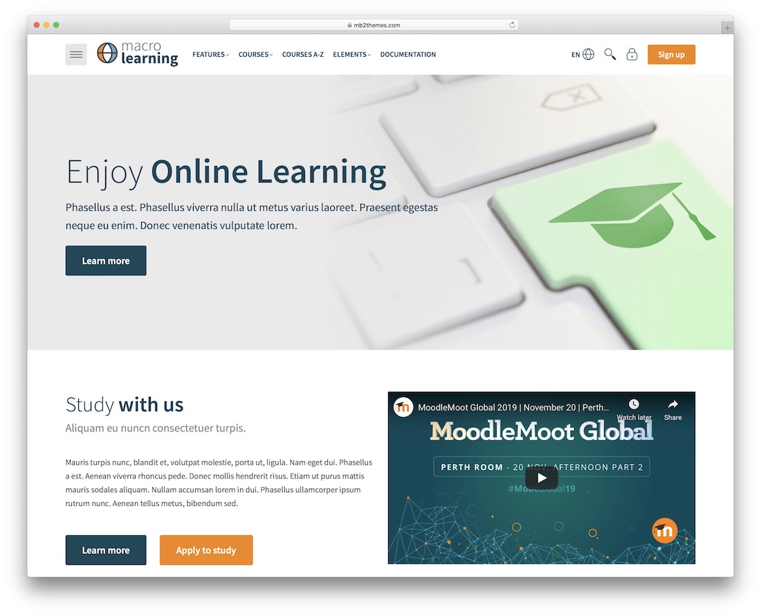 modelo de bootstrap de macro aprendizagem moodle
