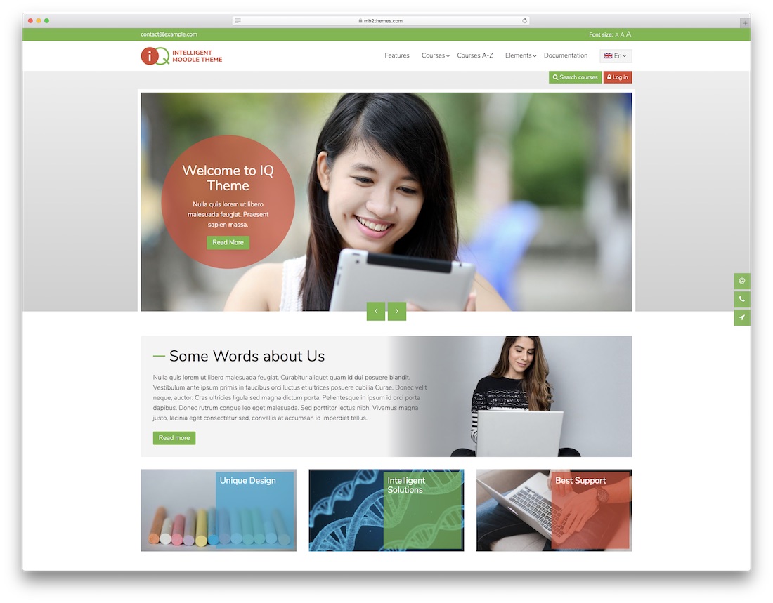 modelo de bootstrap iq moodle