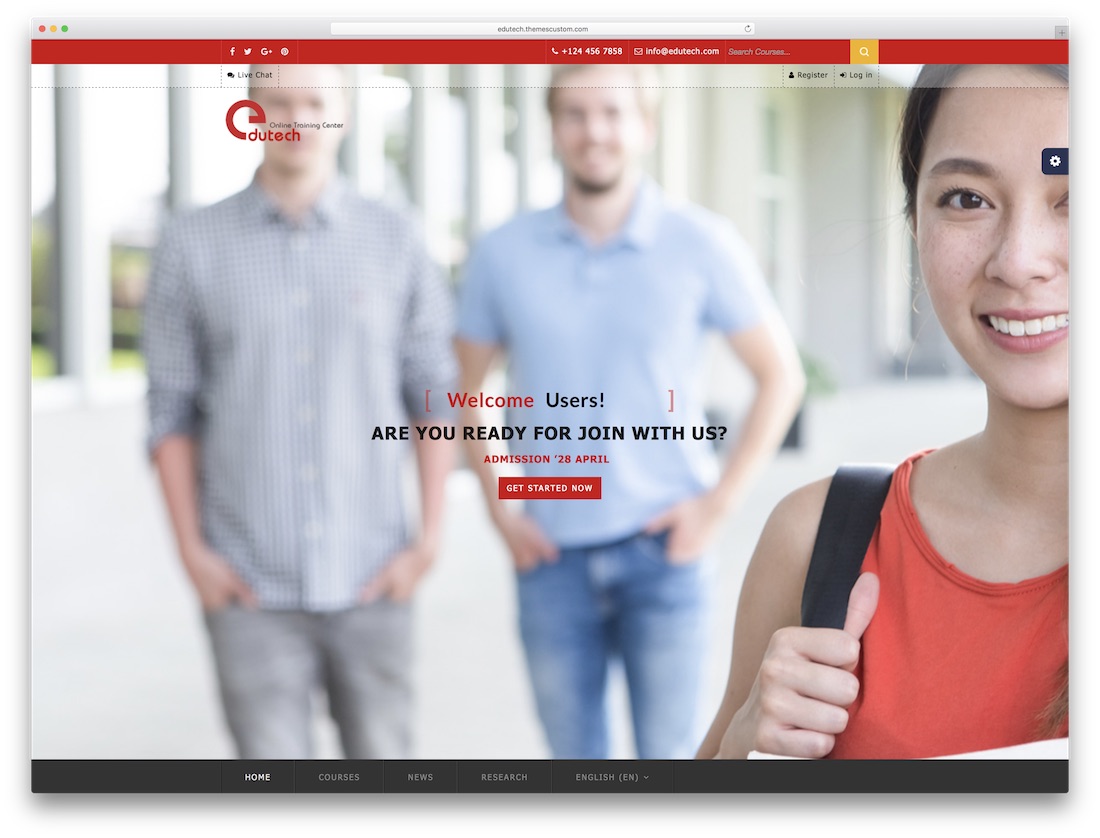 modelo de bootstrap edutech moodle
