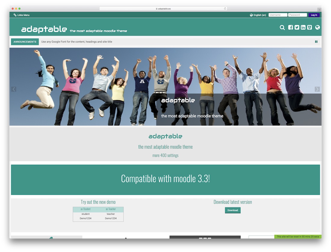 modelo de bootstrap moodle adaptável