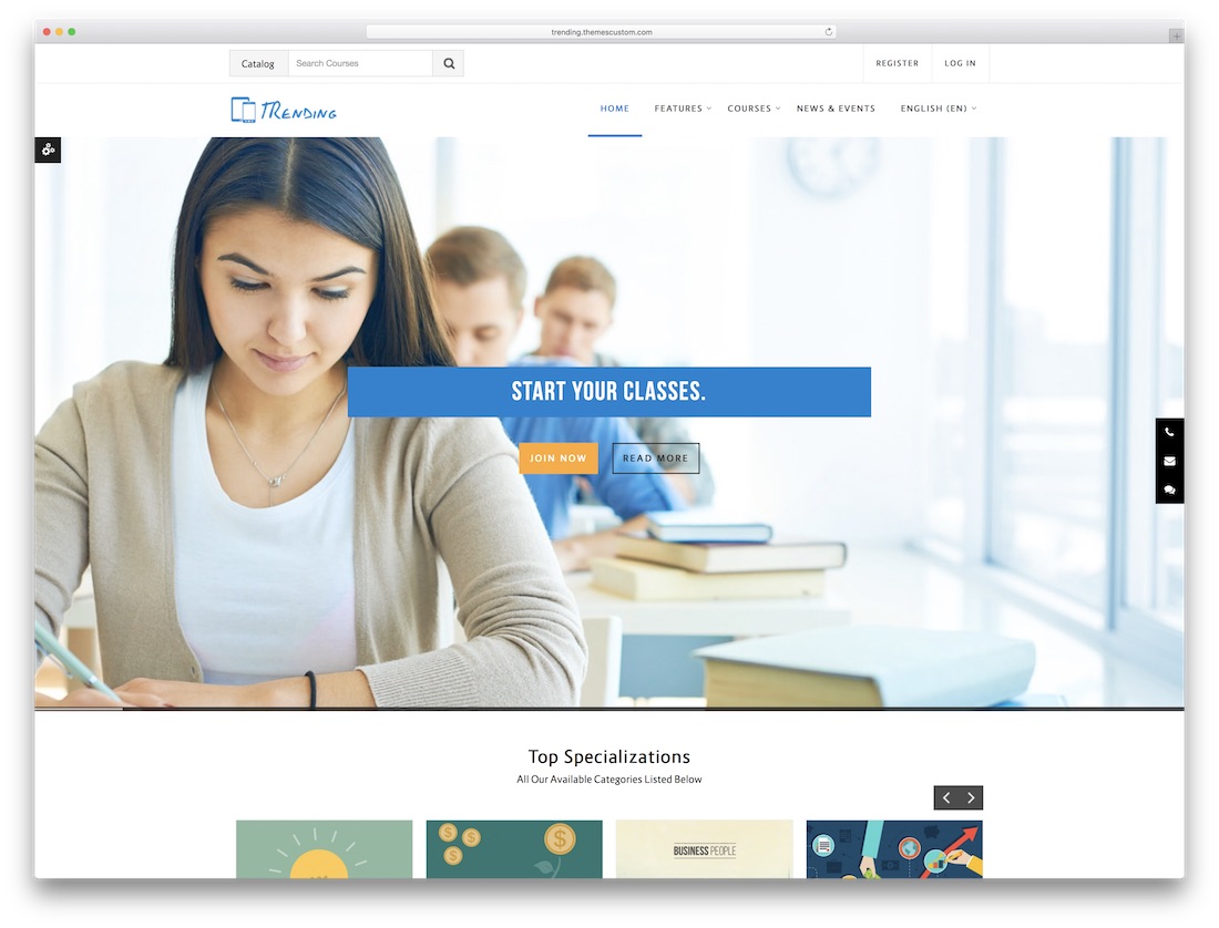 modelo de bootstrap de tendência do moodle