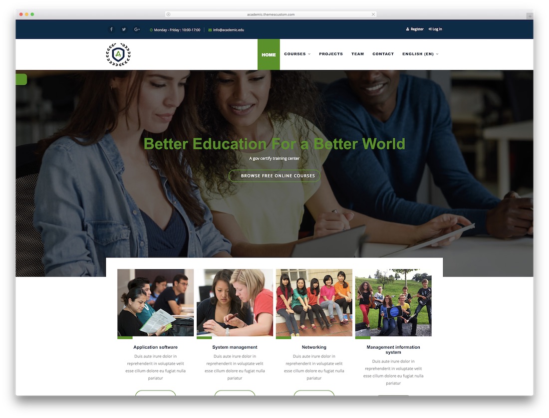 modelo de bootstrap moodle acadêmico