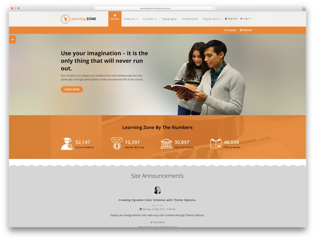 modelo de bootstrap do moodle da zona de aprendizagem