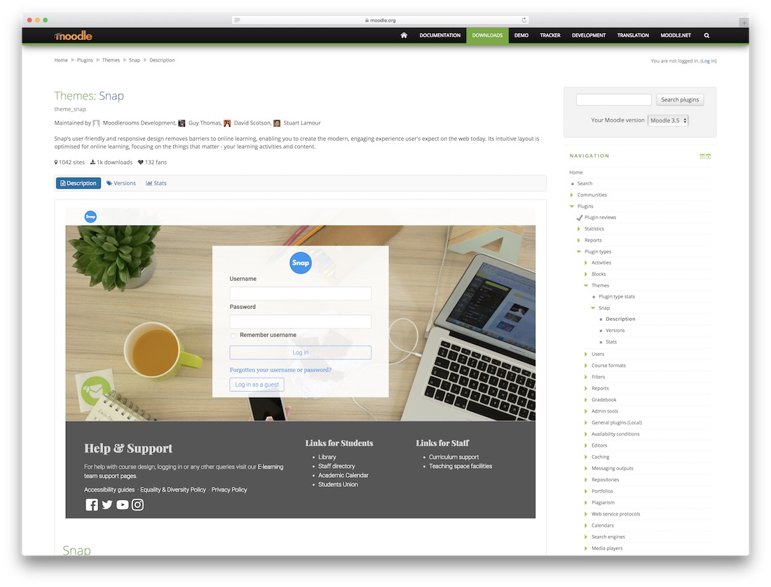 modelo de bootstrap do moodle instantâneo