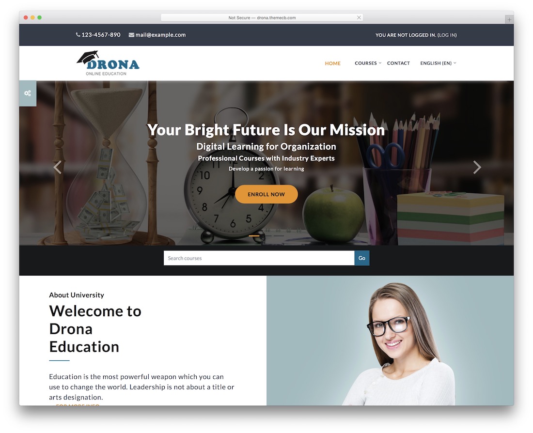 modelo de bootstrap drona moodle