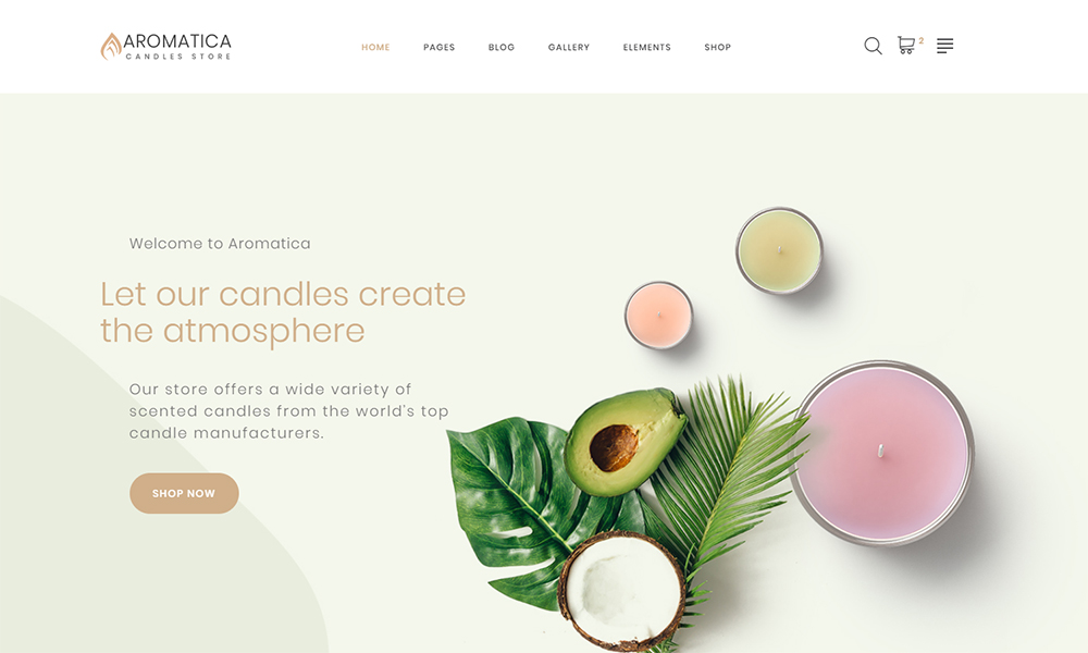 Șablon site web Aromatica Candle