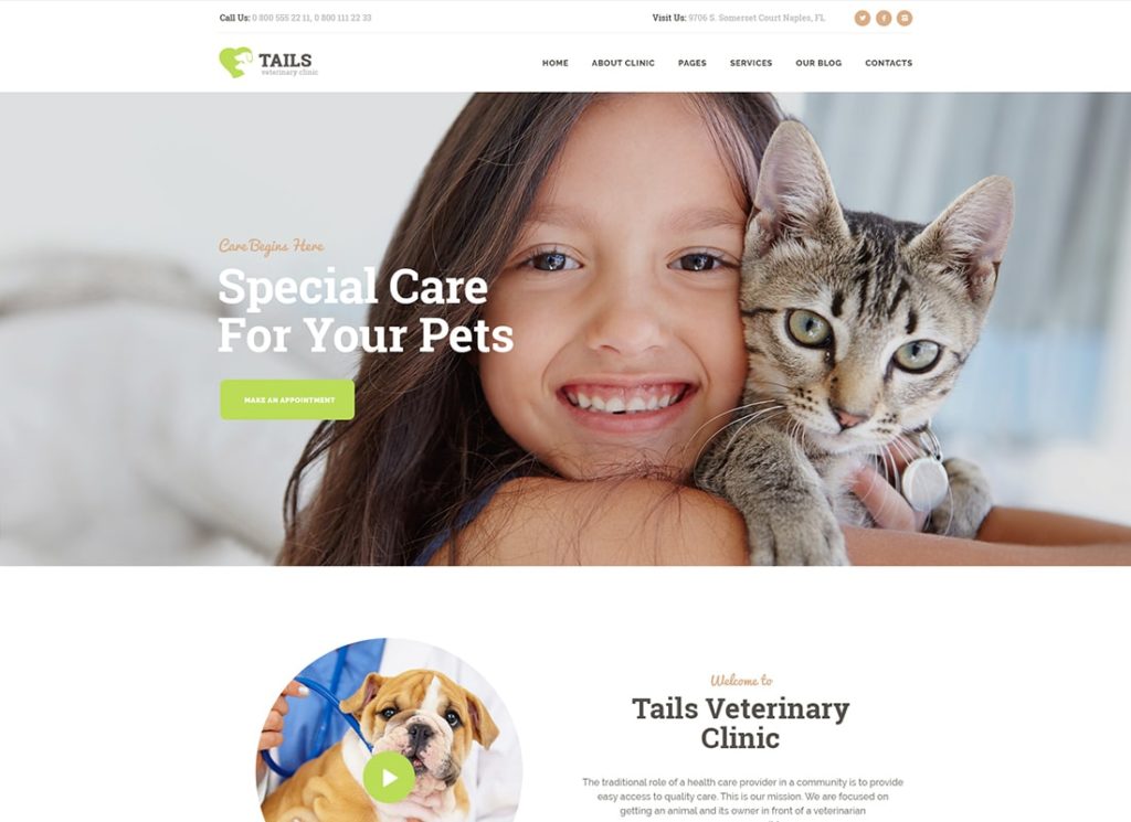 Cozi | Clinica veterinară, îngrijirea animalelor de companie și magazin Tema WordPress