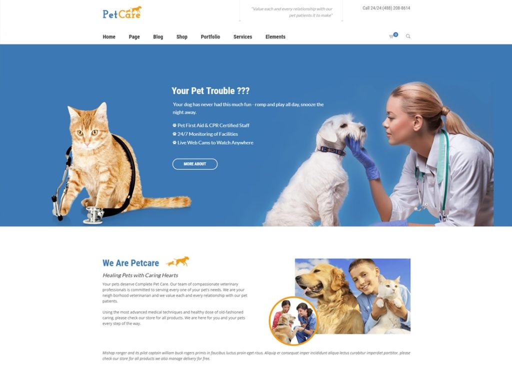 Petcare | Tema WordPress pentru magazinul de animale de companie și îngrijirea animalelor de companie