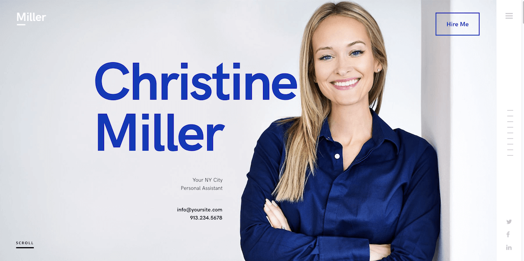 Miller - kişisel markalaşma WordPress teması