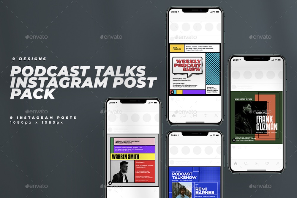 discuțiile podcast arată acoperire bannere social media