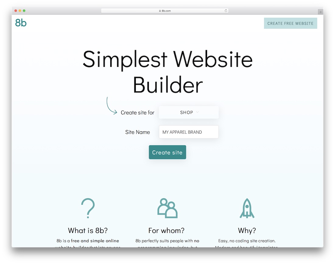 8b constructor de site-uri de îmbrăcăminte
