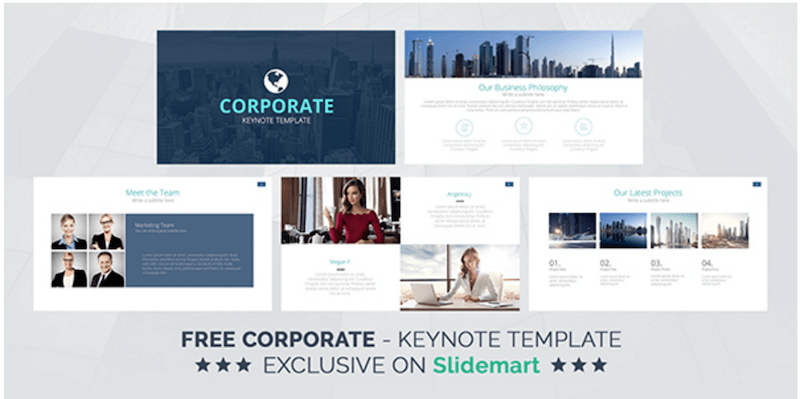 Punct de prezentare gratuit pentru prezentarea Keynote corporativă
