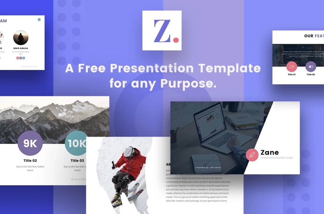 șablon de prezentare gratuit zane