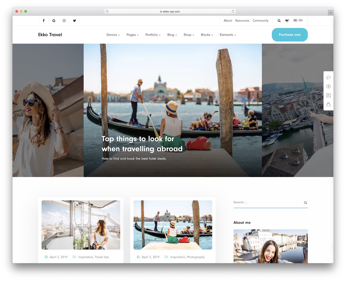 thème du magazine de voyage ekko