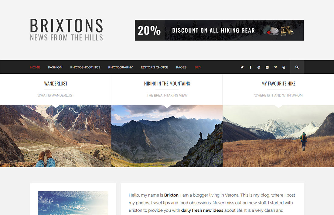 thème du magazine de voyage brixton