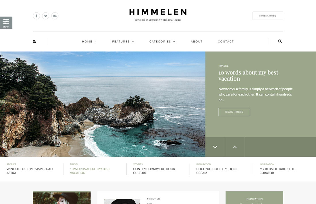 thème du magazine de voyage himmelen